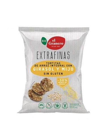 Tortitas Extrafinas Arroz Integral Con Girasol Bio 60G (Granero)