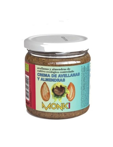 CREMA MEZCLA AVELLANAS Y ALMENDRAS BIO 330GR (MONKI)