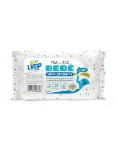 TOALLITAS BEBE BIODEGRADABLES FSC 60UDS (ECOLIMP)