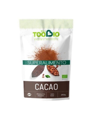 CACAO EN POLVO RAW BIO 250G SIN GLUTEN (TOO BIO)